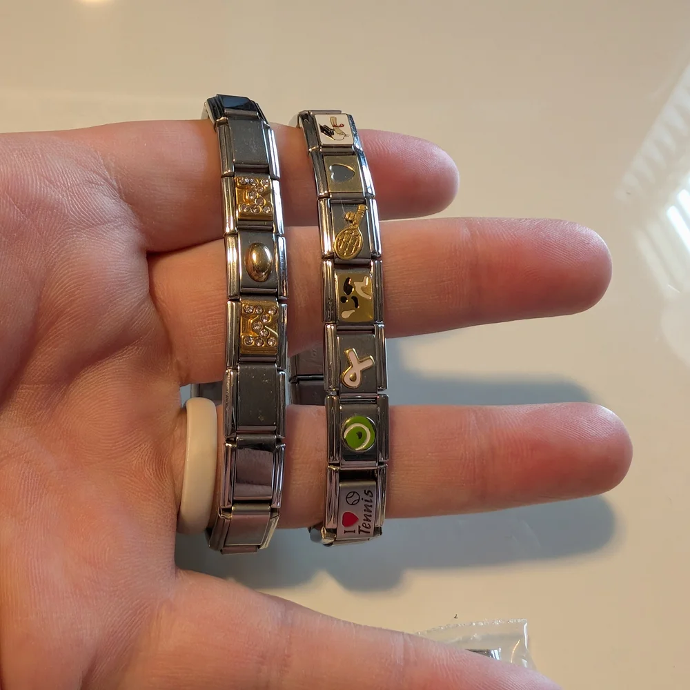 2 Stainless Steel Stretch Charm Bracelet